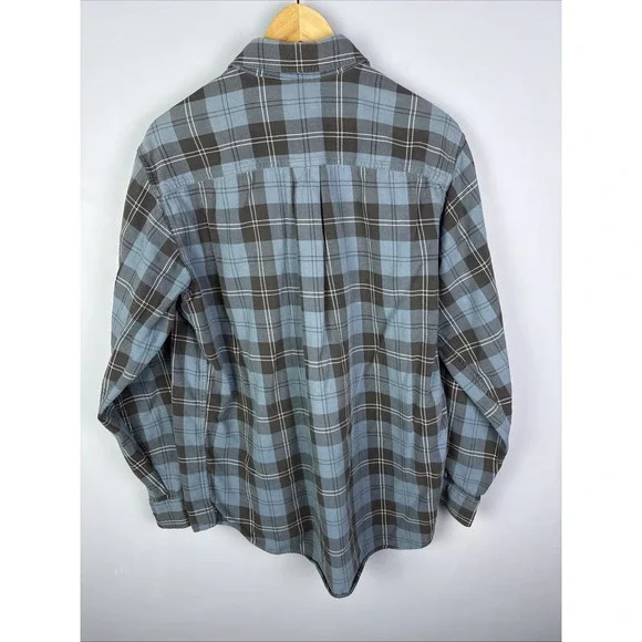 LL Bean Flannel Shirt Traditional Fit Mens Medium Plaid Button Down LOT OF 2 - Picture 12 of 15